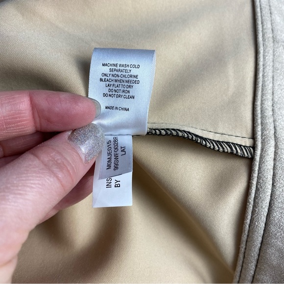 NWOT Marc New York Soft latte faux suede coat cropped button-down jacket nude XL - Picture 13 of 13